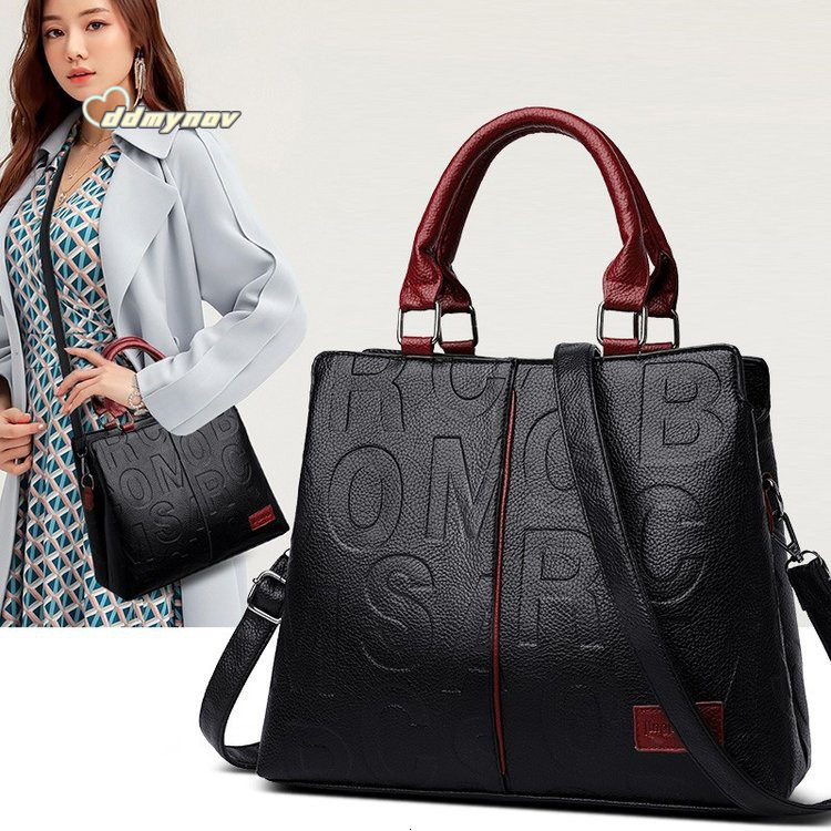 2025 New Handbag Outdoor Crossbody Large Capacity Internet Celebrity Same Style Soft Leather Embossed Shoulder Bag Handheld for Women ddmynov