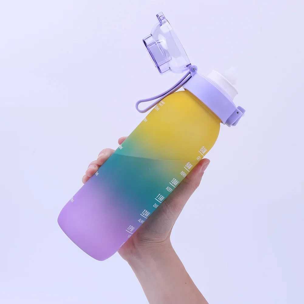 1000ML Air Flavored Water Bottle Sports Scented Water Bottle 0 Sugar Flavors Ring Water Cup With 7 Flavor Rods For Outdoor XJ250609