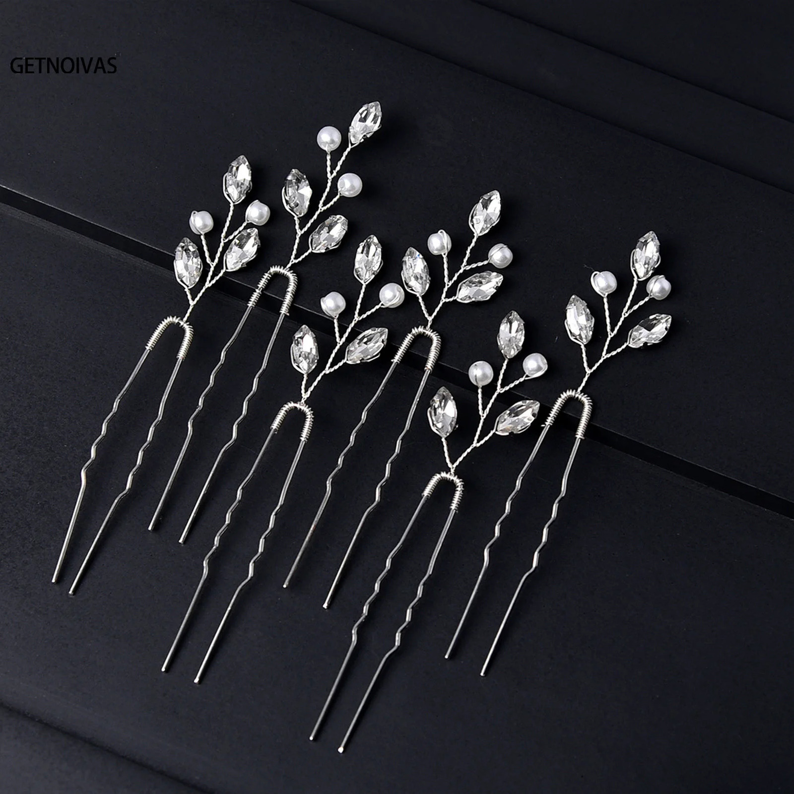 6PCS Rhinestones U-shaped Hair Pins Little Simple Bride Wedding Hair Pins Bridal Hair Piece Wedding Hair Accessories for Women 250610