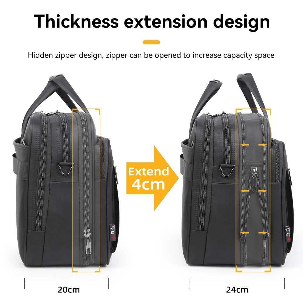 Large-capacity business briefcase 15.6 inch 17 19 inches laptop bag mens waterproof canvas document bag work office bag official W250610