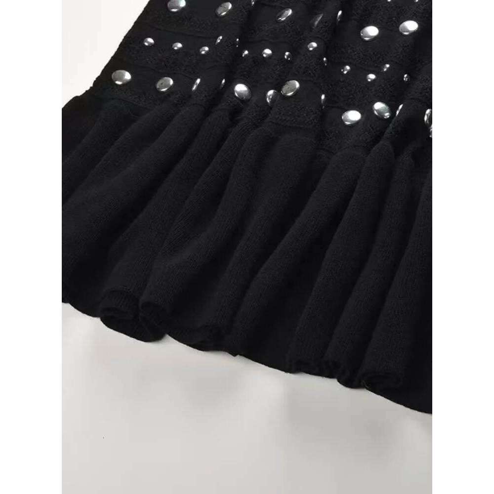 HMA New Spring French Elegant Long Dress Women's Sequined Ice Silk Knitted Sleeveless Slim Summer Dresses
