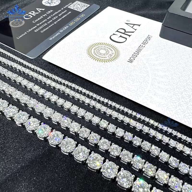 OACOCA Warehous VVS Moissanite Tennis Chain Iced Out Women Fine Jewelry Tennis Necklace