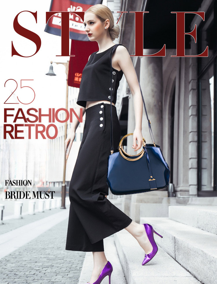 Free Shipping 2025 New Designer Bag Trend Glossy Leather Handle Women's Shoulder Bag Luxury Wallet High-quality Solid Color Handbag