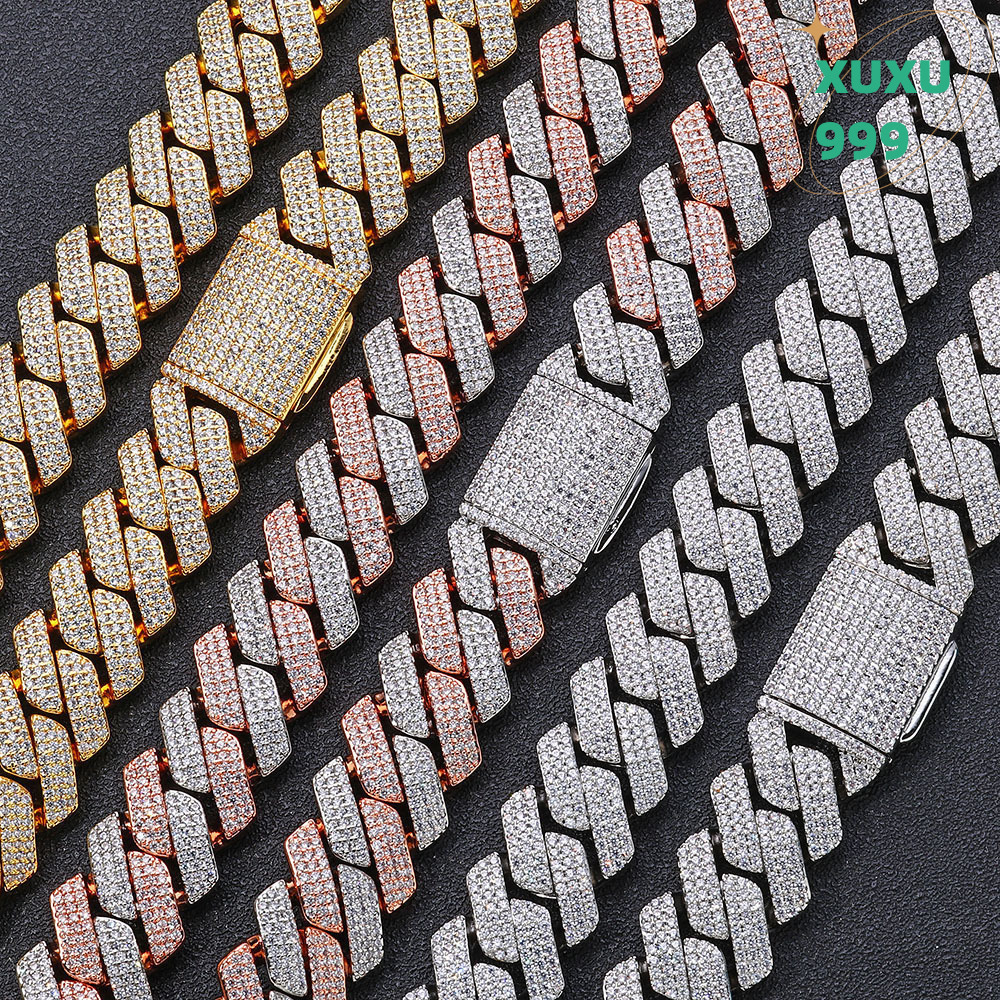 OACOCA Hip Hop 20mm Zircon Cuban Gold Plated Necklace Men Iced Out High Fashion Necklaces for Women Large Charms for Necklace