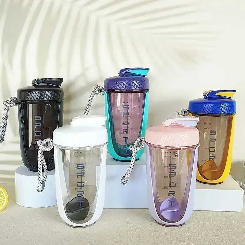 590ML Blender Shaker Bottle with Stirring Ball Protein Powder Shake Cup Plastic Mixing Cup Bodybuilding Exercise Bottle H260416