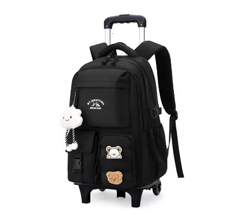 School Trolley Bag with 2 wheels 6 For girls Rolling Backpack bags for primary school Kids Wheeled satchel 250605