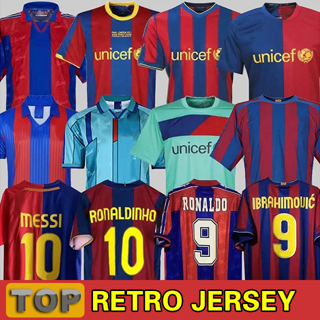 NEYMAR JR Soccer jerseys 96 97 ROMARIO RIVALDO RONALDO HENRY RONALDINHO 05 06 08 09 10 11 XAVI INIESTA MESSIS Classic Vintage Retro Jersey barcalona barcelone jersey