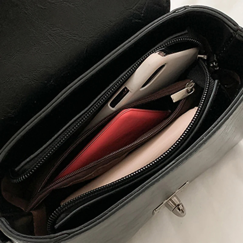 Small Square Bags For Women Fashion Solid Color Crossbody Shoulder Bag Vintage PU Leather Handbags Female Bag Bolsa 250606