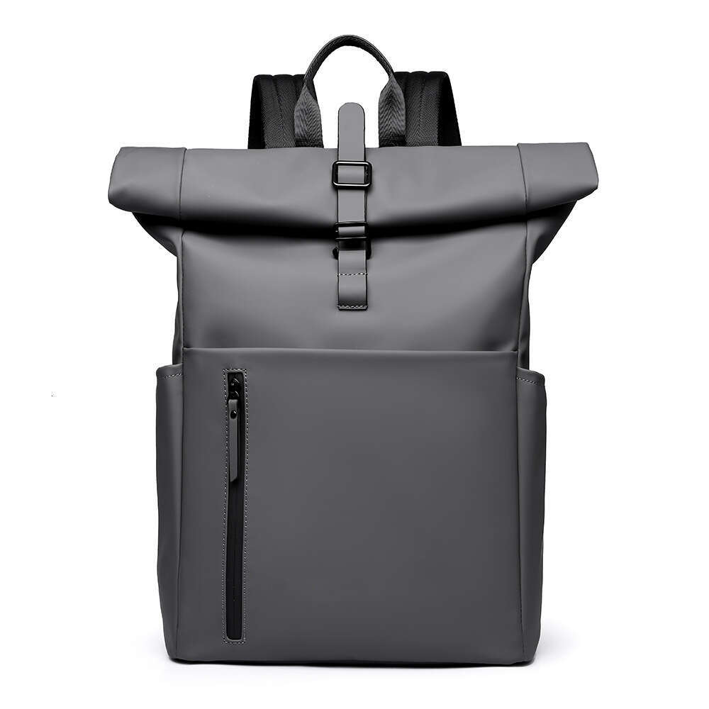New Men's Outdoor Casual For Work Commute Laptop Bag Trendy Rolled Edge Travel Backpack