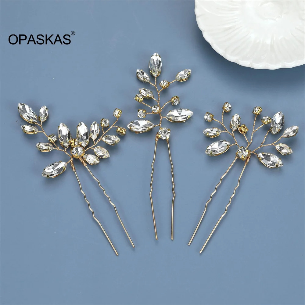 Bride Hairpin Wedding Hair Accessories Trendy Hair Clip U-shaped Alloy Tiaras Princess Party Headpiece Bride Hair Jewelry 250610