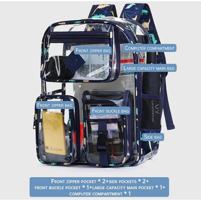 Large Capacity Student Backpack Colorful Backpack Outdoor Sports Bag Unisex Transparent Waterproof Backpack 250606