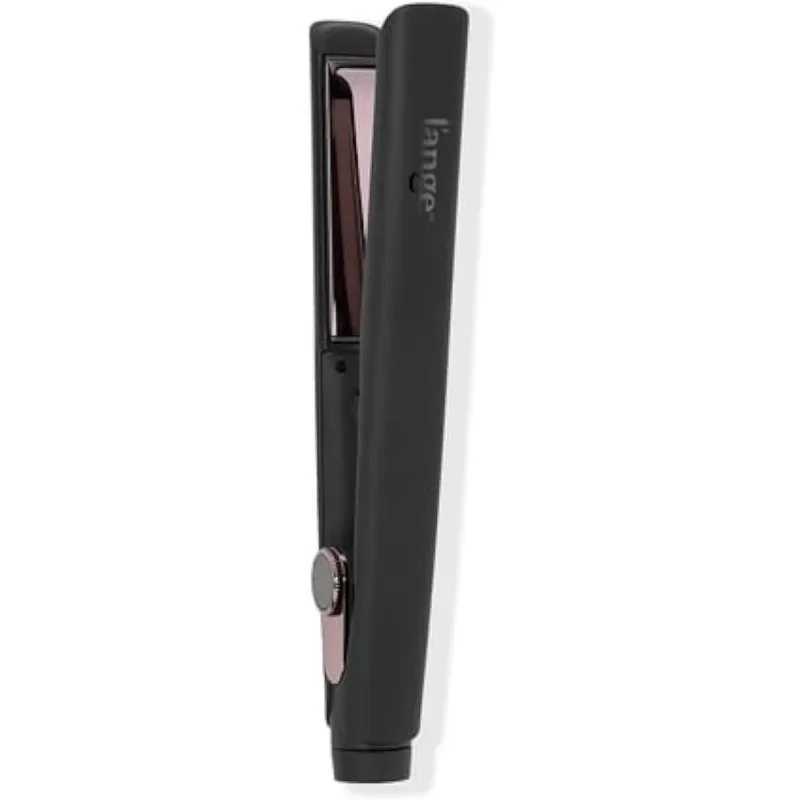LANGE HAIR Le Titanium Flat Iron Hair Straightener and Curler 2 in 1 Best Curling Flat Iron for All Hair Types (Black 1) W250610