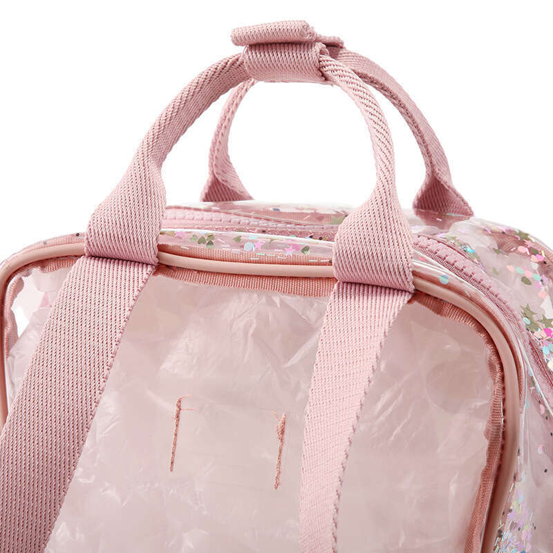 Z New Children's Sequin Jelly Girls Transparent School Bag Kindergarten Student Waterproof Small Backpack