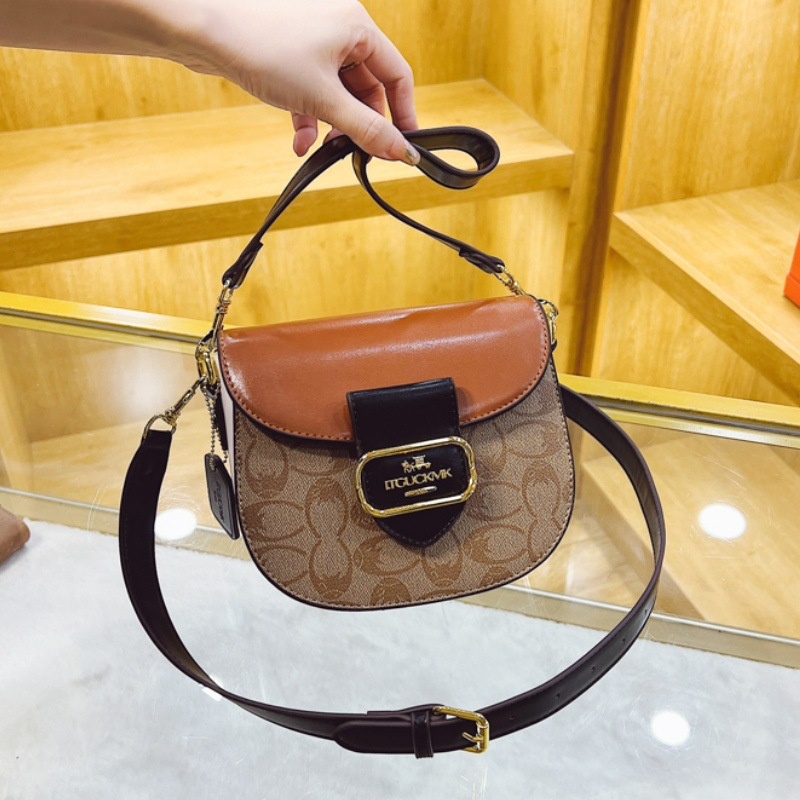 Free shipping 2025 designer women's luxury French fashion retro single shoulder handbag crossbody bag brown