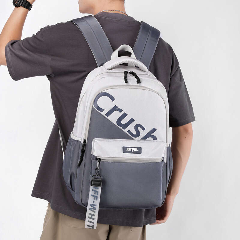New Style INS Casual Junior High School Student Backpack Unisex Campus Lightweight Burden-Reducing Double Shoulder Bag