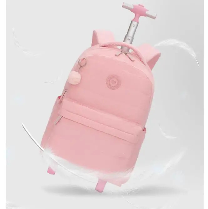 School Rolling Travel Backpack Set for Girls 18 Inch Wheeled Bag Trolley Bags Teenagers Children 250605