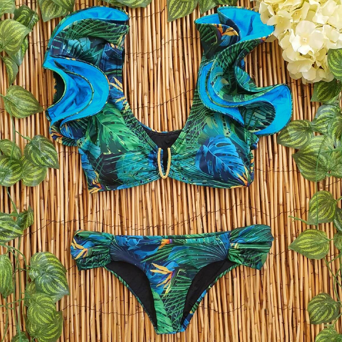 2025 New High Waist Swimwear Swimsuit Push Up Bikinis Women Bathing Suit Biquini Ruffle Bikini Summer Beach Wear