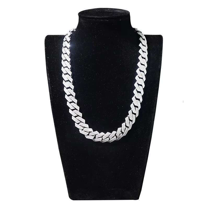OACOCA Pure 925 Silver Jewelry Sterling Hip Hop Moissanite Diamond Iced Out Cuban Chain Necklace for Women