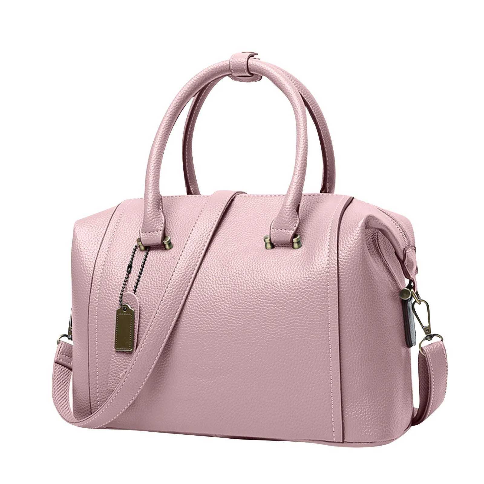 Fashion Large Capacity PU Portable Shoulder Bag Simple Solid Color Messenger Bag For Female Soft Leather Handbag Y250607