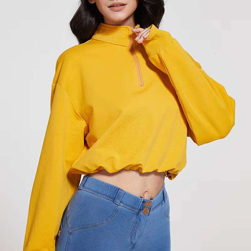 Training & Clothing Autumn 1/4 Zipper Sports Gym Jogging Yoga 95% Cotton Cut Oversized Pullover Women's Hoodie