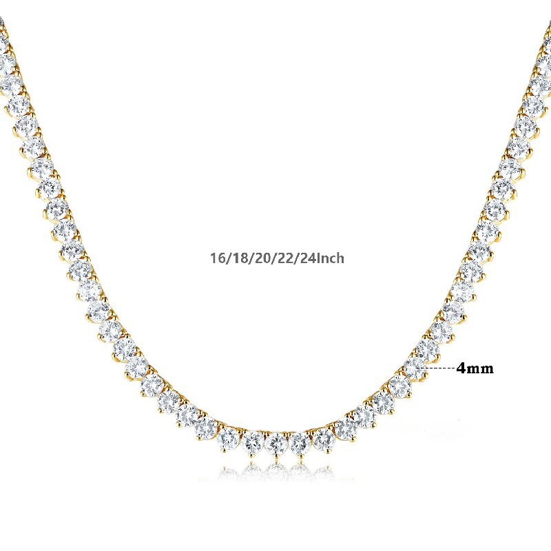2025 Choucong Hip Hop Top Sell Luxury Jewelry Classical 3 Claw White Round 5A Cubic Zircon CZ Diamond Tennis Chain Women Wedding Necklace For Lover Gi