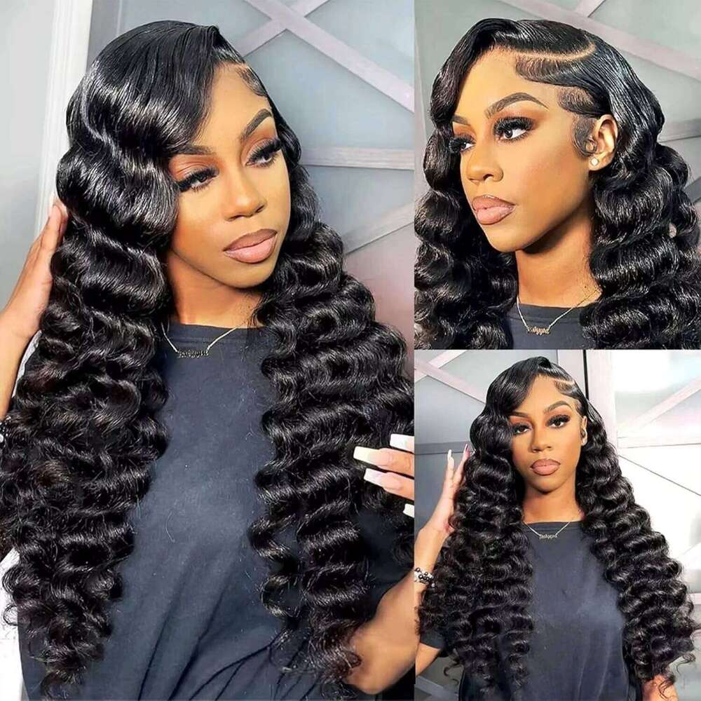 Luvin 30 40 Inch Loose 220 Density 13x6 HD Frontal Brazilian Raw Deep Wave Curly 13x4 Lace Front Human Hair Wig