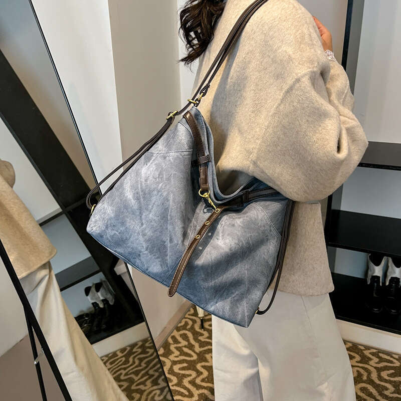 Unique Denim Design Large Capacity Shoulder For Women Versatile Casual Handbag Crossbody Bag Multifunctional Student Backpack