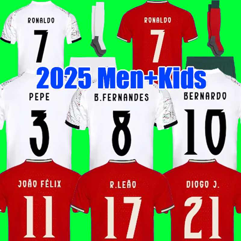 25 26 PEPE LEAO Portuguesa portugal soccer jerseys RONALDO Portugieser Portuguese BERNARDO B.FERNANDES football shirt Men Kids kit Portugals national team top