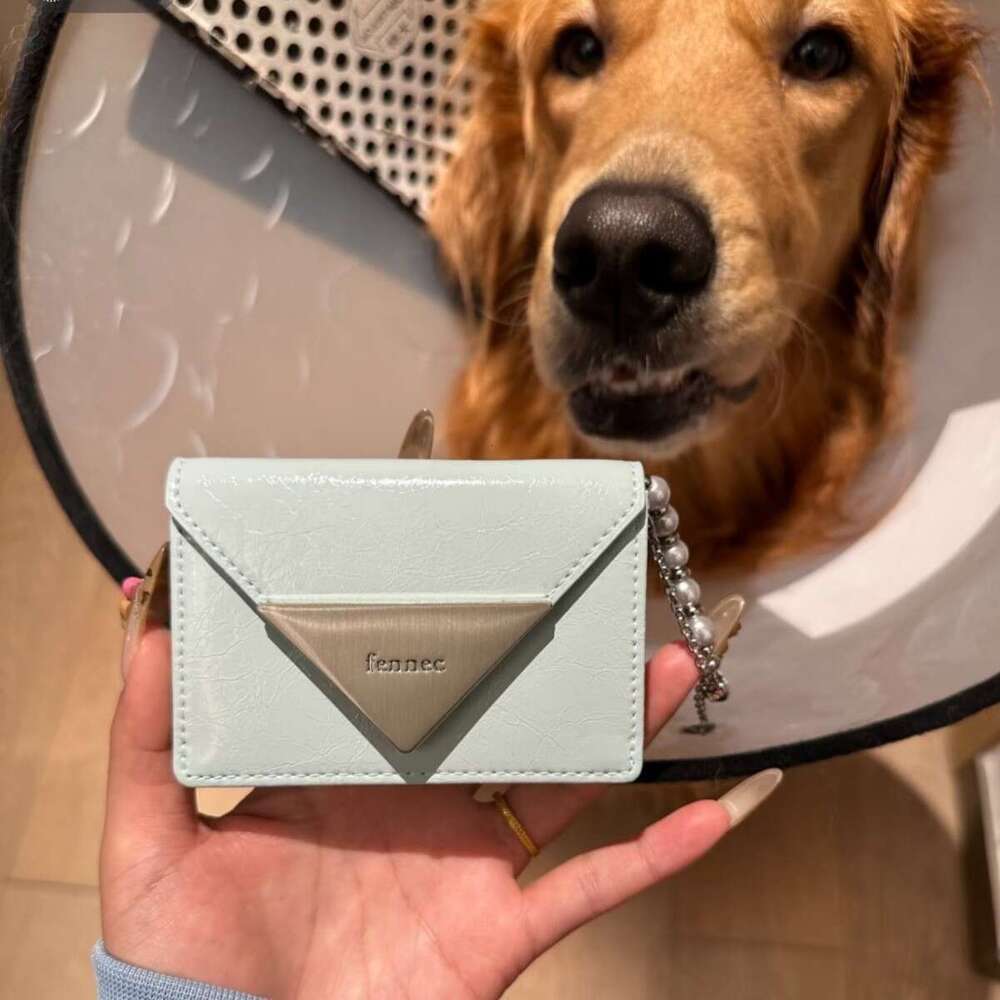 Korean Niche Fennec Wallet Patent Leather Classic Triangle Portable 70% off Coin Purse ID Card Holder