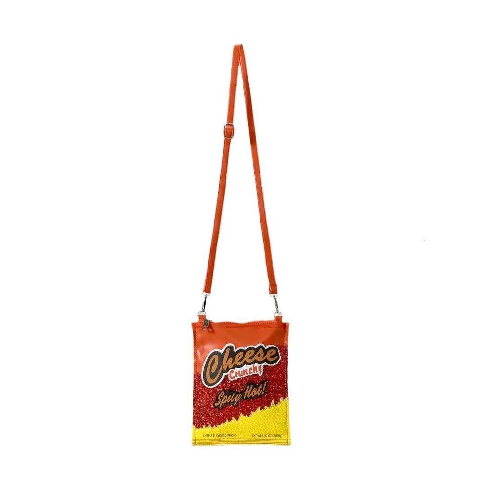 2025 New Niche Personality Creative Funny Cheese Shoulder Crossbody Orange Small Square for Women Unique and Strange Bag