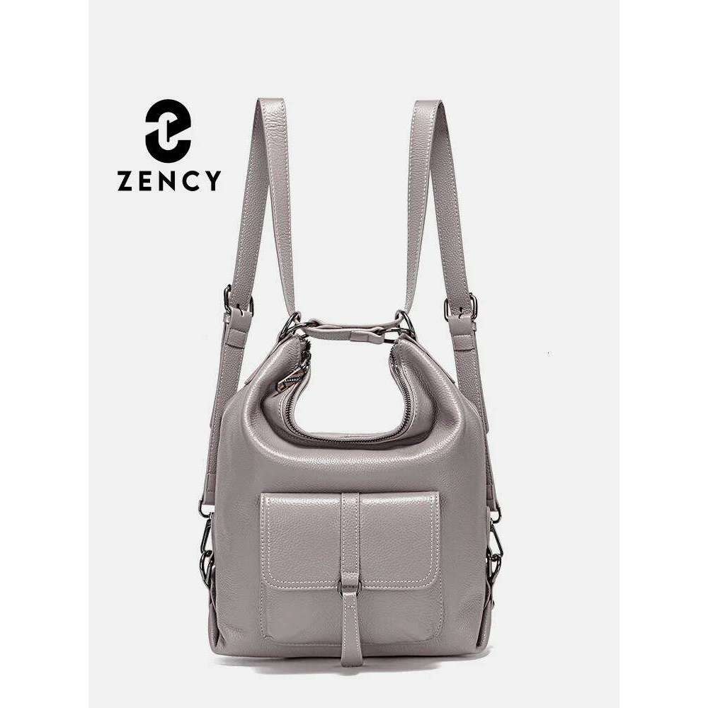 Zency Fashion Women Shoulder Bag 100% Genuine Leather Large Capacity Handbag Multifunction Use Satchel Crossbody Messenger Purse
