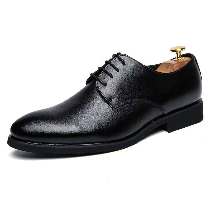 Wholesale High Quality Solid Color Genuine Leather Men Fashion Casual Dress Shoes