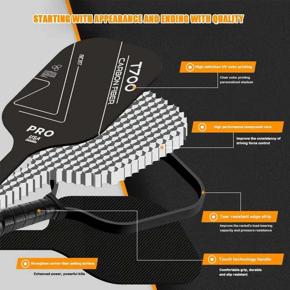 Paddle T700 Carbon Fiber Frosted Surface USAPA Approved Lightweight Pickleball Rackets Professional Game Supplies
