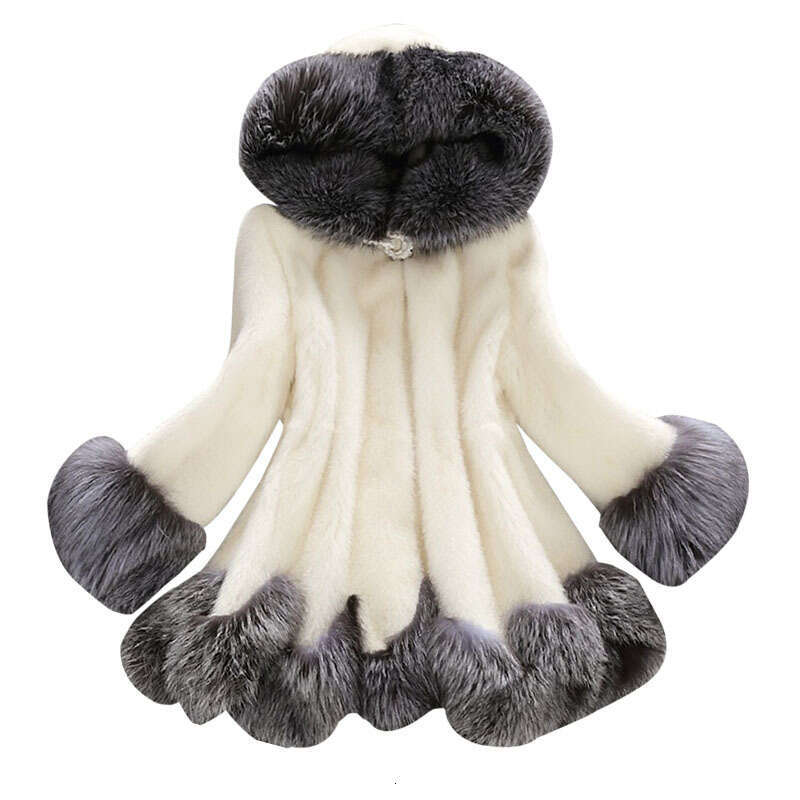 Faux Artificial Coat Women's Mink Fur Winter Hooded Jacket