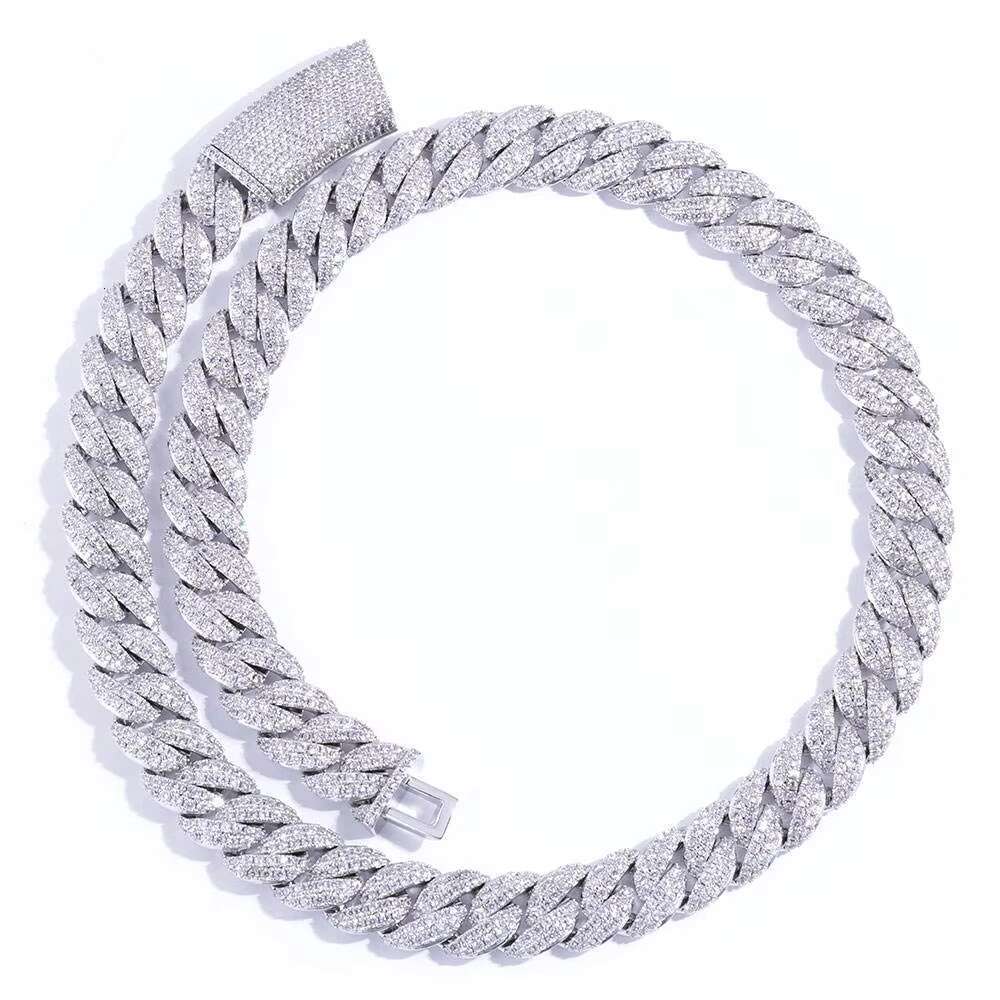OACOCA Hip Hop Luxury 13mm Double Row Diamond Cuban Chain Necklace Micro Pave Bling Iced Out Zircon Cuban Link Chain Jewelry for Men