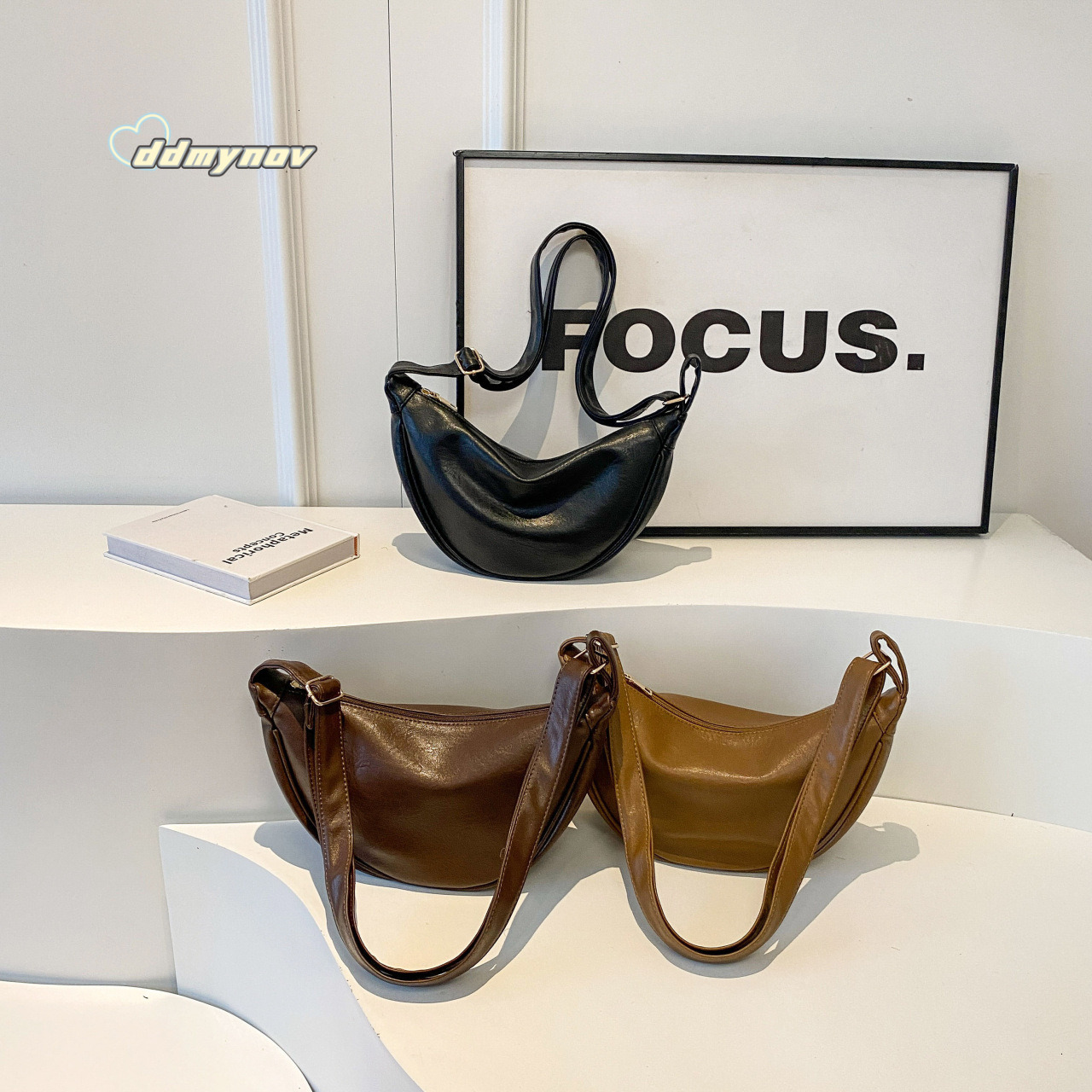 2025Single Shoulder Crossbody Fashion Underarm Saddle Simple Casual Dumpling High-end Soft PU Bag for Women ddmynov ddmynov