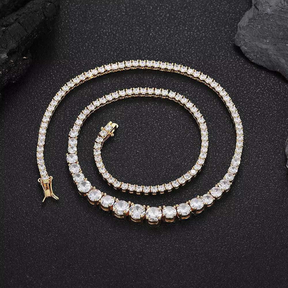OACOCA Cuba Chain Vvs Moissanite Diamond Tennis Chain Necklace Bracelet Hip Hop 925 Sterling Silver