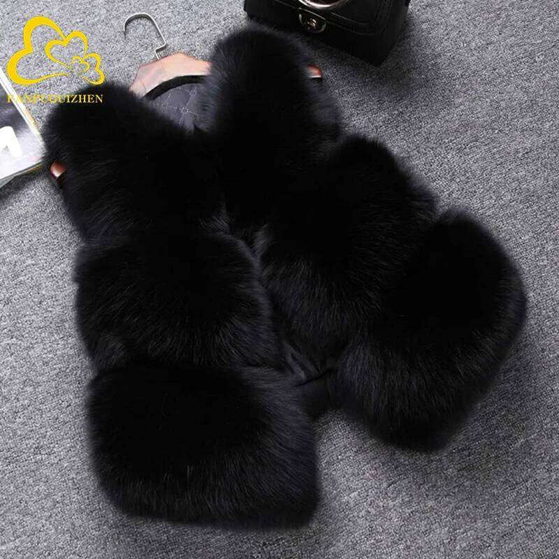 Fluffy Faux Fur Coat for Women, Thick Imitated Fox Overcoat, Warm Outwear, Female Fashion Vest, High Quality, Winter