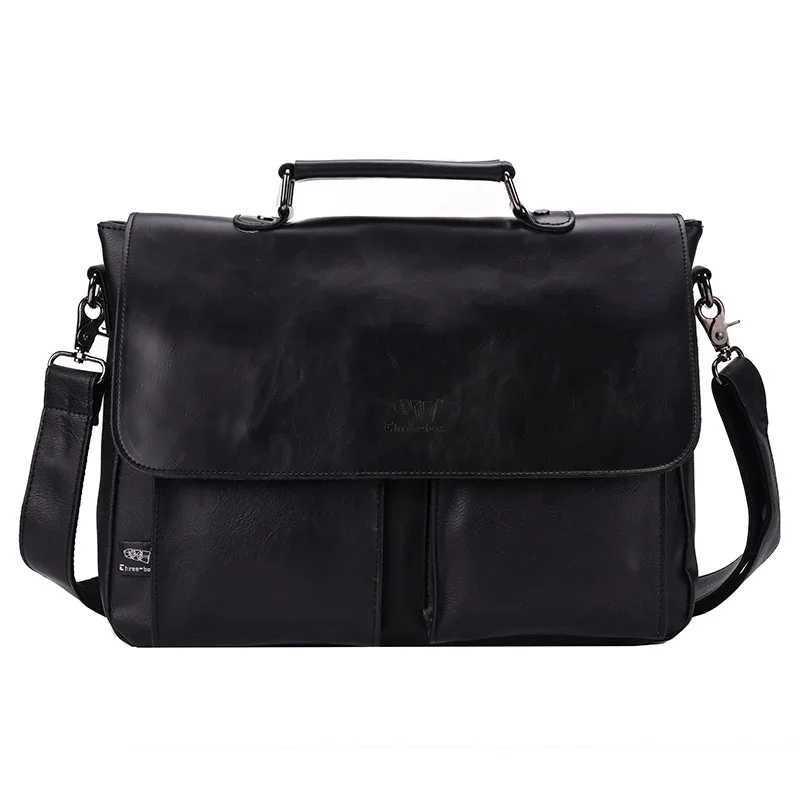 2024 New Brand Leather Men Handbags Business Briefcase Vintage Crossbody Shoulder Bags Male Messenger Bag Leather Office Tote A4 W250610