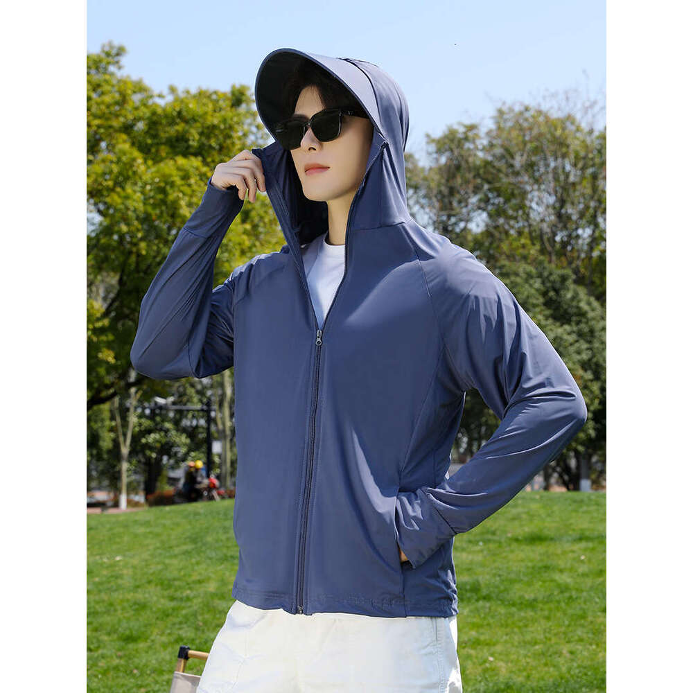 Designer Clothing 2025 Black Rubber Wide Brim Ice Silk Sun Jacket For Men, UV Protection Outdoor Cycling Sunshade Breathable Coat