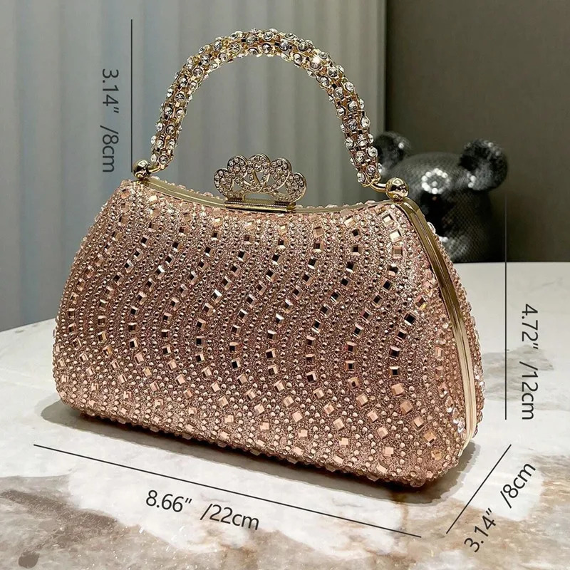 Fashion Diamonds Womens Handbags Full Rhinestone Party Clutch Bag Portable Tote Shoulder Messenger Bags 250606