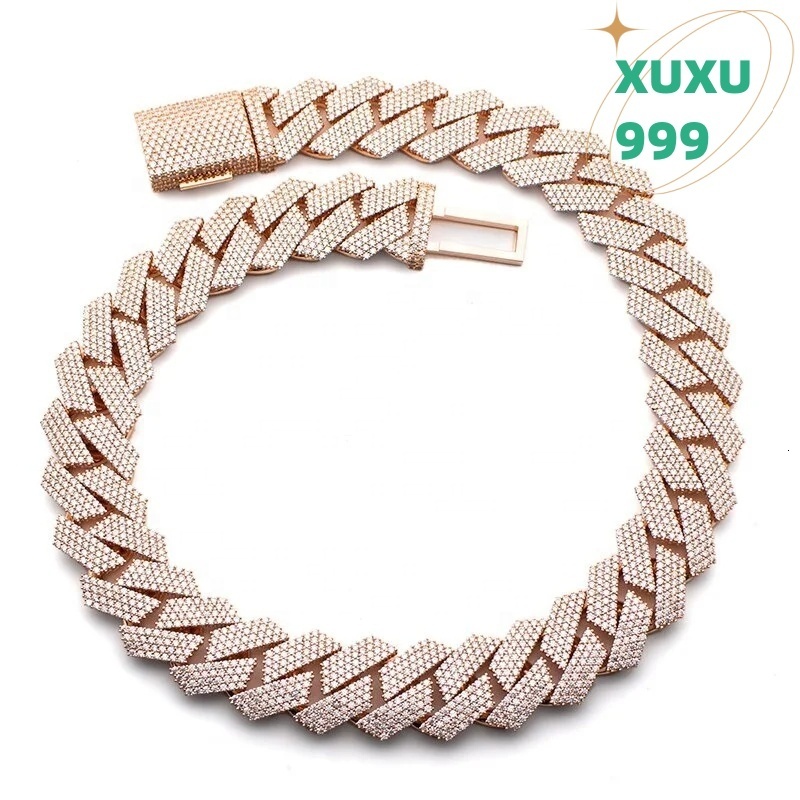 OACOCA Premium Quality Hip Hop Chain IGI Certified 18K Solid Gold Plated VVS Moissanite Diamond Cuban Chain Necklace S925 for Unisex