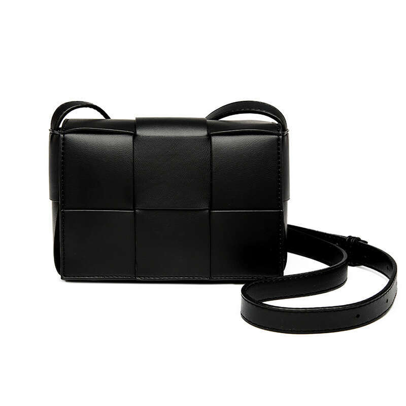 Six Compartment Woven for Women Textured Niche Crossbody Soft Leather Lipstick Bag Mini Casual