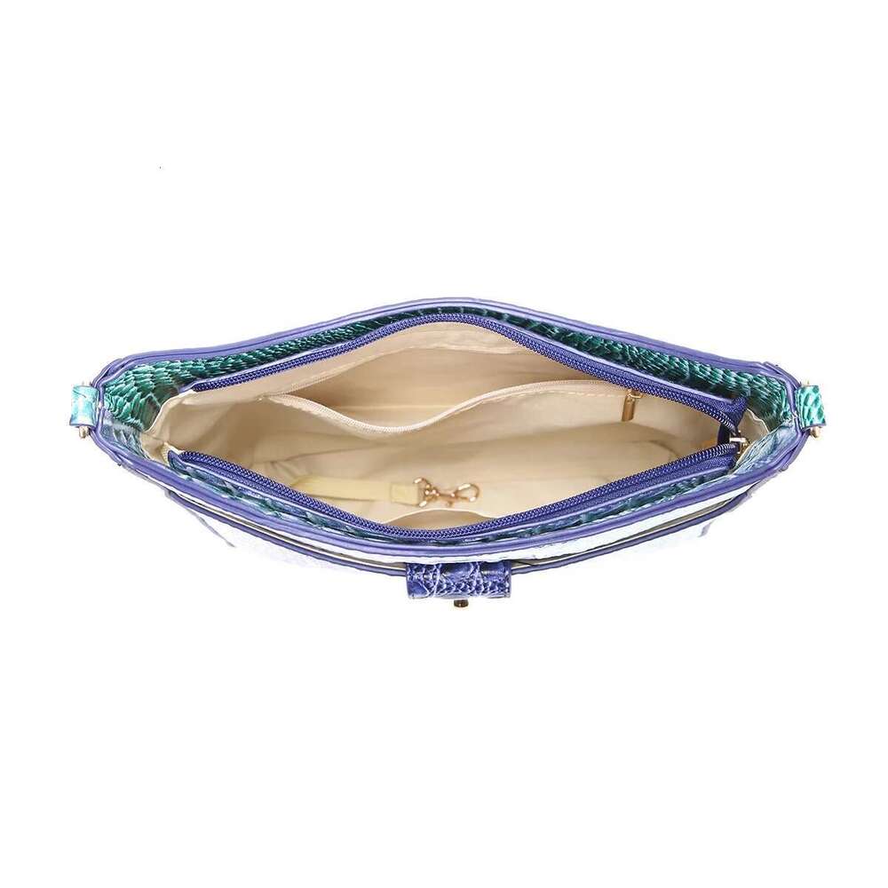 Creative Solid Color Crocodile Pattern Single Shoulder Crossbody Bag 2-Piece Set With Coin Purse