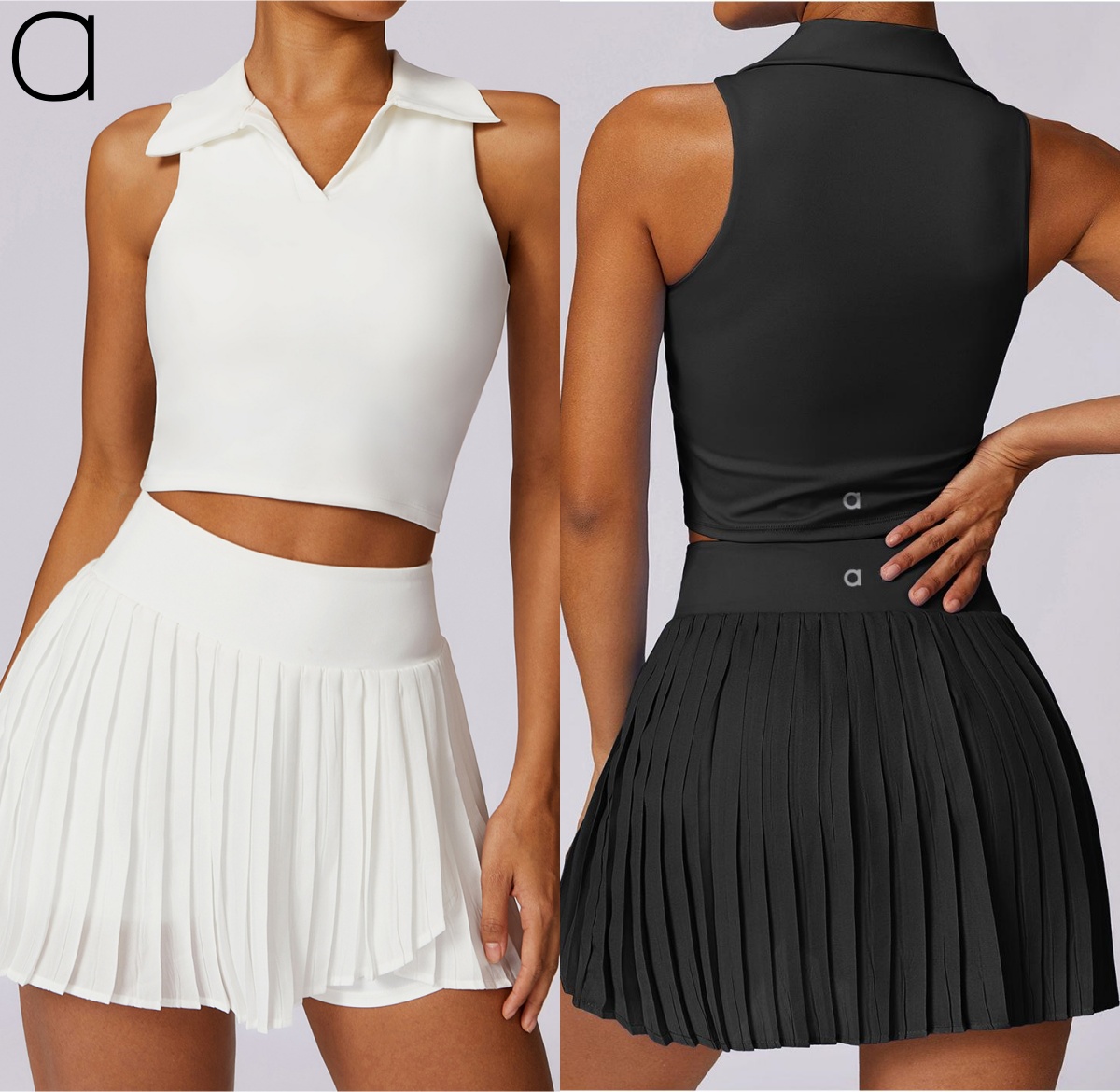 A143 Summer Outdoor Leisure Tank Shirts Pleated Skirt Running Fitness Suit Breathable Yoga Nude Tennis Suit