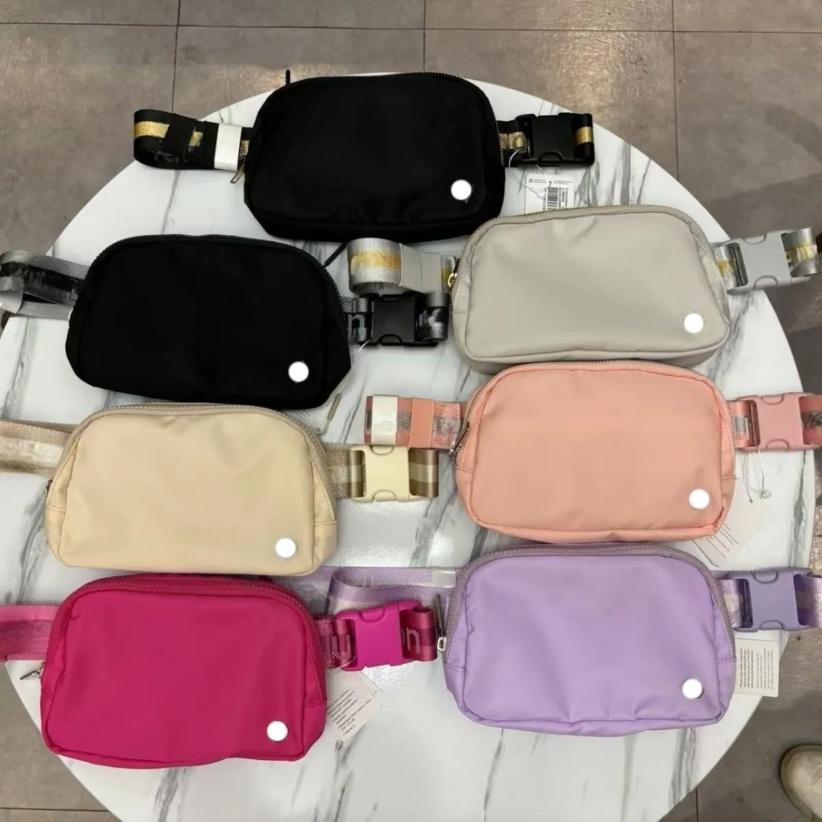 5A everywhere belt yoga bag Outdoor sport yoga waist bag women gym elastic strap zipper fanny pack Belt Luluitys Lemonitys belt bags embroidery and plush wholesale