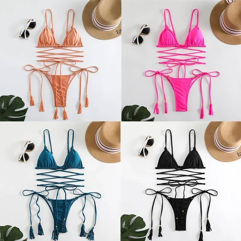 Sexy Bikini 2024 Women's Swimsuit Female Bandage Bikinis Set Push up Swimming for Bathing Suit Women Swimsuits