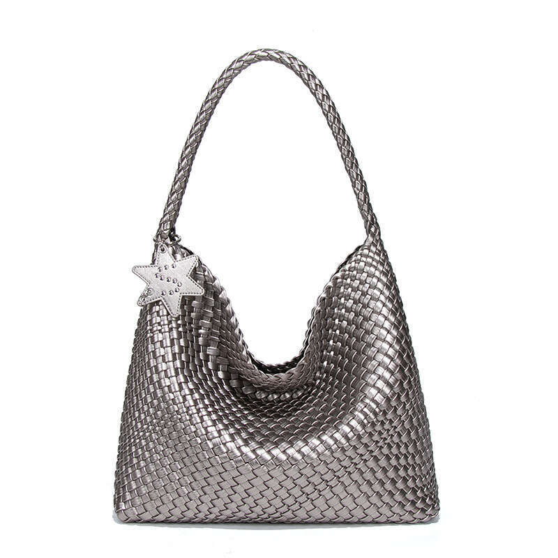 High-end Niche Design Handwoven Large Capacity Tote Casual Lazy Style Shoulder Hanging Commuter Bag