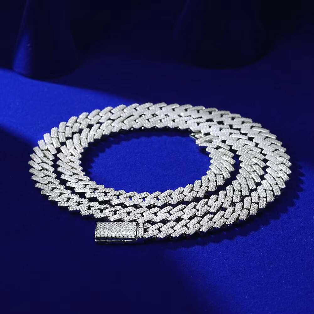 OACOCA Pass Diamond Tester 10mm 925 Sterling Silver VVS Moissanite Iced Out Hip Hop Jewelry Cuban Link