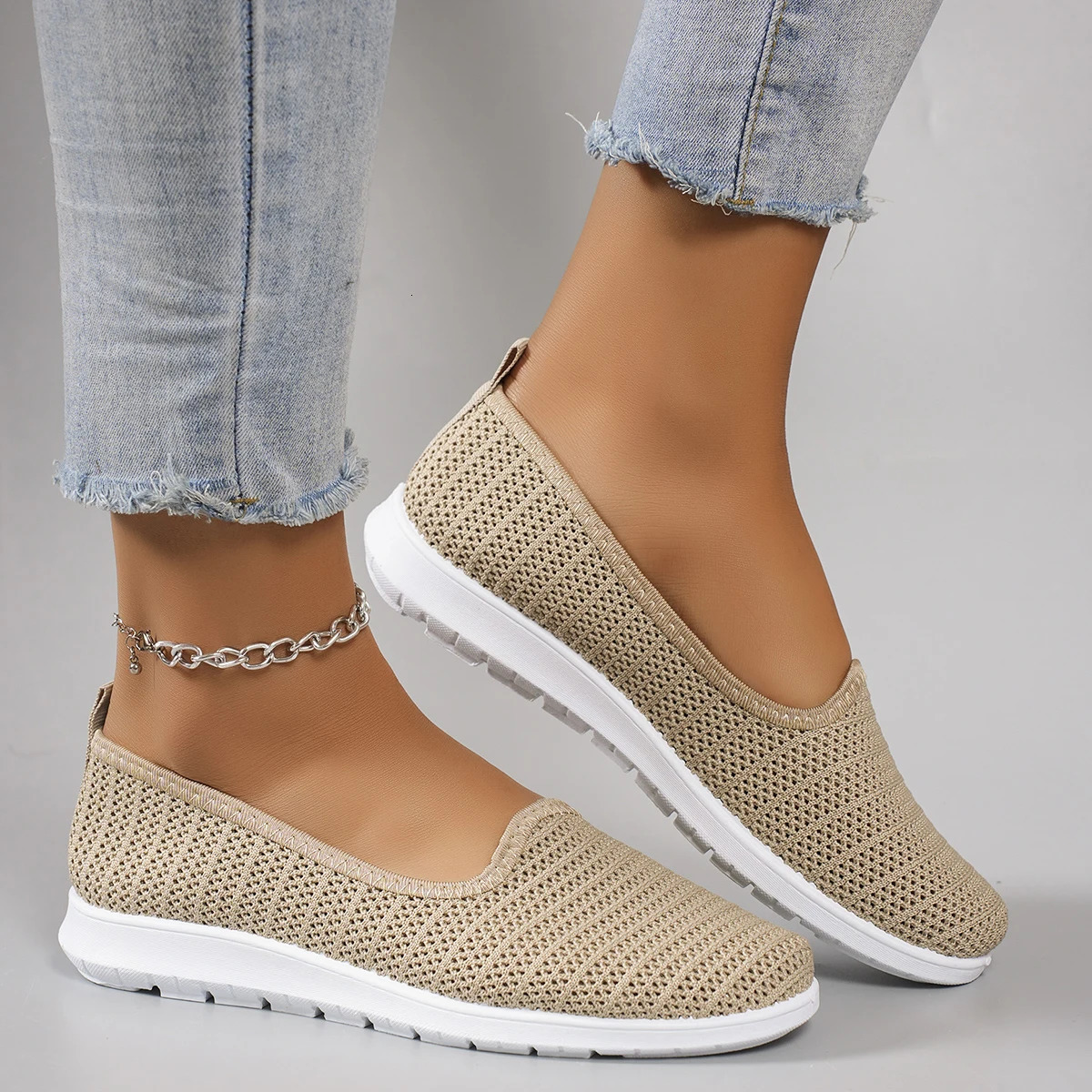 Womens summer breathable mesh flat shoeswomens shoescasual sneakers shoes clearance 250603